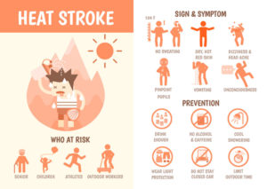heat stress, heat stroke, sympotms
